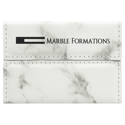 3 3/4" x 2 3/4" Laserable Leatherette Hard Business Card Holder