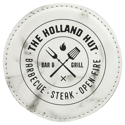 Personalized Round Leatherette 6-Coaster Set (4")