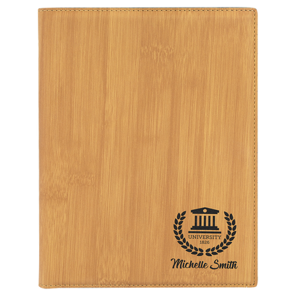 7" x 9" Laserable Leatherette Small Portfolio with Notepad