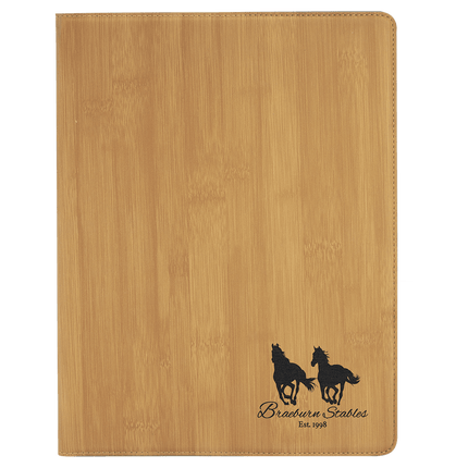 9 1/2" x 12" Laserable Leatherette Portfolio with Notepad