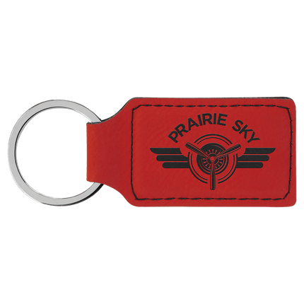 Personalized Leatherette Rectangle Keychain