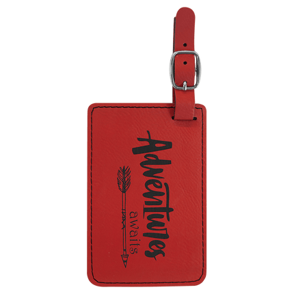 4 1/4" x 2 3/4" Laserable Leatherette Luggage Tag