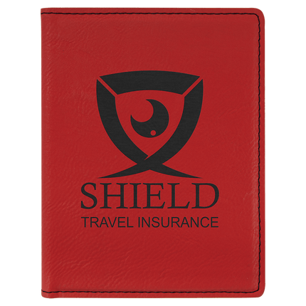 4 1/4" x 5 1/2" Laserable Leatherette Passport Holder