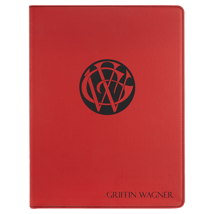 9 1/2" x 12" Laserable Leatherette Portfolio with Notepad