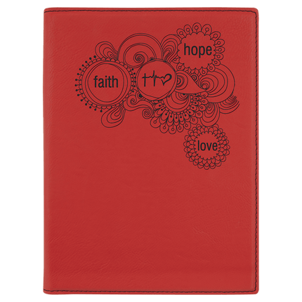 7" x 9" Laserable Leatherette Small Portfolio with Notepad