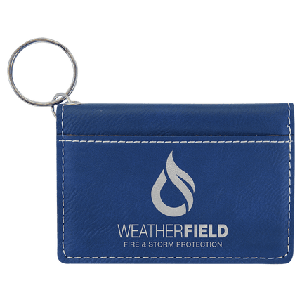 4 1/4" x 3" Laserable Leatherette Keychain ID Holder