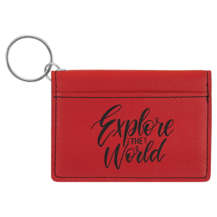 4 1/4" x 3" Laserable Leatherette Keychain ID Holder