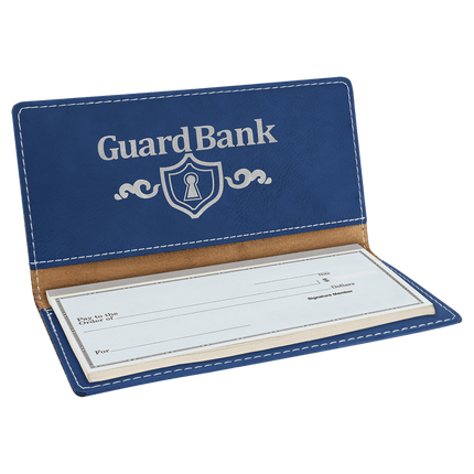 6 3/4" x 3 1/2" Laserable Leatherette Checkbook Cover