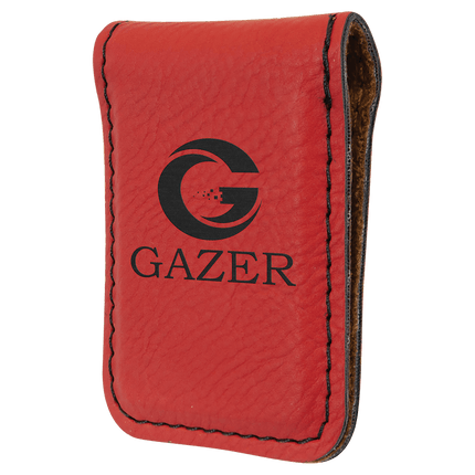 1 3/4" x 2 1/2" Laserable Leatherette Money Clip