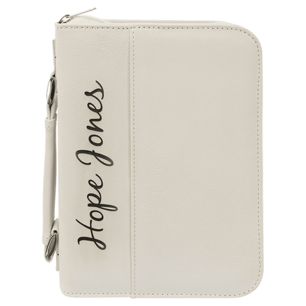 6 3/4" x 9 1/4" Leatherette Book/Bible Cover with Handle & Zipper