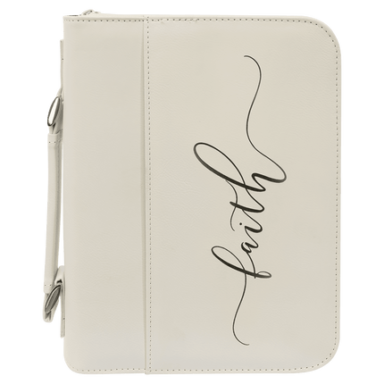 7 1/2" x 10 3/4" Leatherette Book/Bible Cover with Handle & Zipper