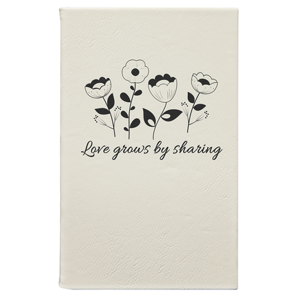 Engraved Leatherette Sketch Book With Unlined Paper  5 1/4" x 8 1/4