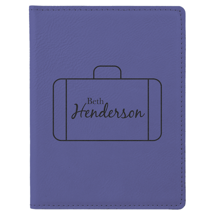 4 1/4" x 5 1/2" Laserable Leatherette Passport Holder