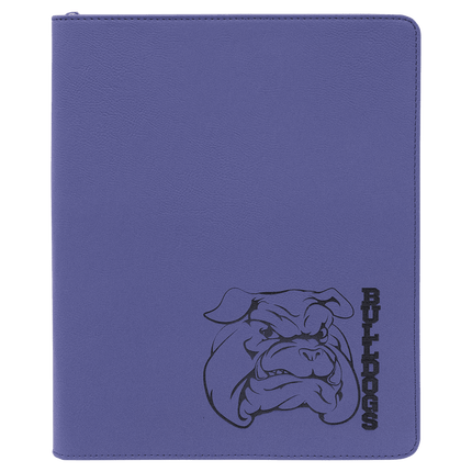 9 1/2" x 12" w/ Zipper Laserable Leatherette Portfolio with Notepad