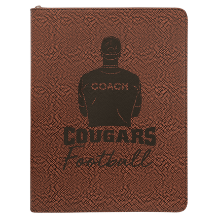 9 1/2" x 12" w/ Zipper Laserable Leatherette Portfolio with Notepad