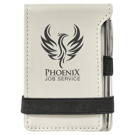 3 1/4" x 4 3/4" Laserable Leatherette Mini Notepad with Pen