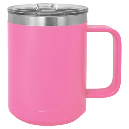 Custom 15oz Polar Camel Coffee Mug – Personalized Insulated Stainless Steel Mug with Lid