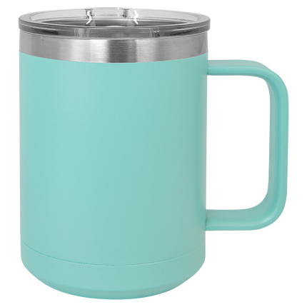 Custom 15oz Polar Camel Coffee Mug – Personalized Insulated Stainless Steel Mug with Lid