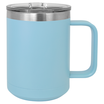 Custom 15oz Polar Camel Coffee Mug – Personalized Insulated Stainless Steel Mug with Lid