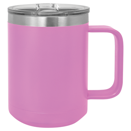 Custom 15oz Polar Camel Coffee Mug – Personalized Insulated Stainless Steel Mug with Lid
