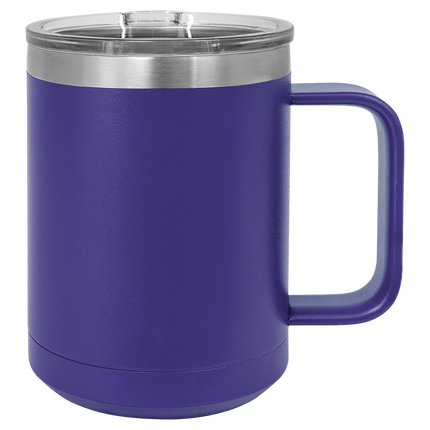 Custom 15oz Polar Camel Coffee Mug – Personalized Insulated Stainless Steel Mug with Lid