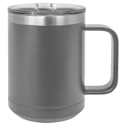 Custom 15oz Polar Camel Coffee Mug – Personalized Insulated Stainless Steel Mug with Lid