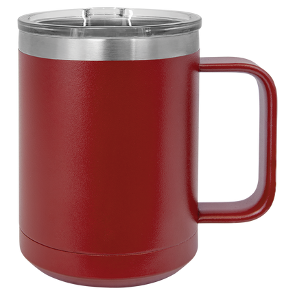 Custom 15oz Polar Camel Coffee Mug – Personalized Insulated Stainless Steel Mug with Lid