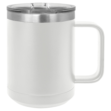 Custom 15oz Polar Camel Coffee Mug – Personalized Insulated Stainless Steel Mug with Lid