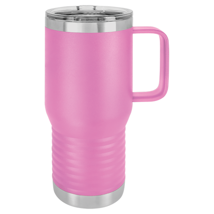 Custom 20oz Polar Camel Travel Mug with Handle – Personalized Insulated Stainless Steel Mug with Slider Lid