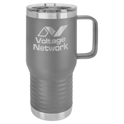 Custom 20oz Polar Camel Travel Mug with Handle – Personalized Insulated Stainless Steel Mug with Slider Lid