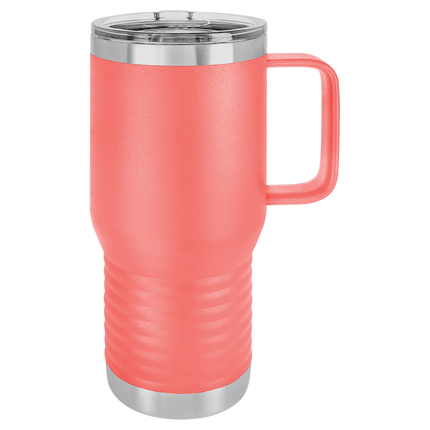 Custom 20oz Polar Camel Travel Mug with Handle – Personalized Insulated Stainless Steel Mug with Slider Lid