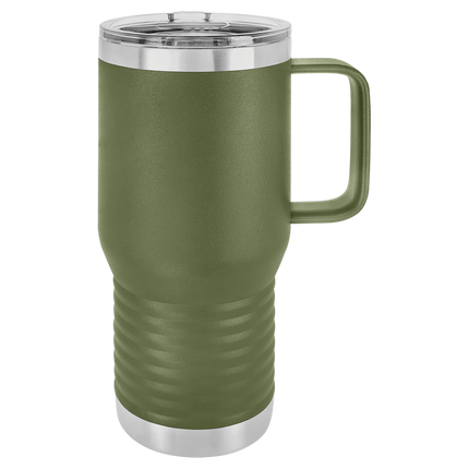Custom 20oz Polar Camel Travel Mug with Handle – Personalized Insulated Stainless Steel Mug with Slider Lid