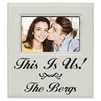4" x 6" Leatherette Photo Frame with 4 1/4" x 7 7/8" Engraving Area