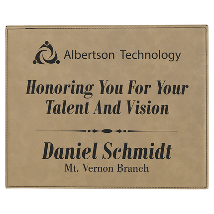 10 1/2" x 13" Laserable Leatherette Plaque