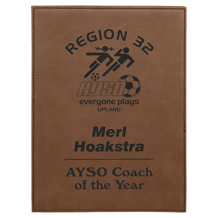9" x 12" Laserable Leatherette Plaque