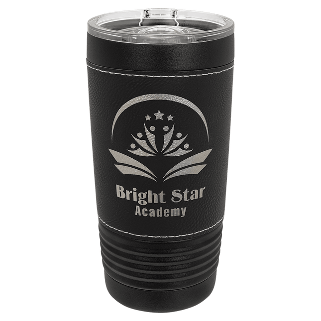 Personalized Polar Camel 20 oz. Black Leatherette Tumbler