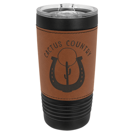 Personalized Polar Camel 20 oz. Black Leatherette Tumbler