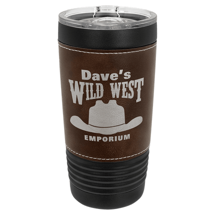 Personalized Polar Camel 20 oz. Black Leatherette Tumbler