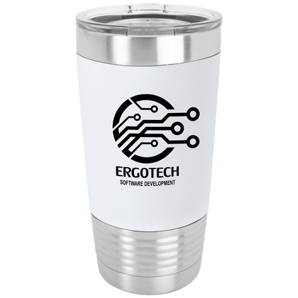 Custom Engraved Polar Camel 20 oz. Grip Tumbler – White, Pink & Teal