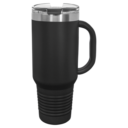 40oz Polar Camel travel mug in Black with handle and sliding lid