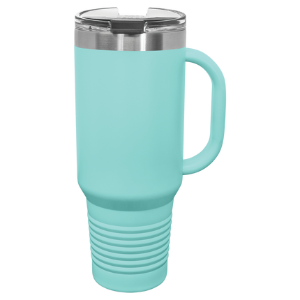 40oz Polar Camel travel mug in Teal with handle and sliding lid