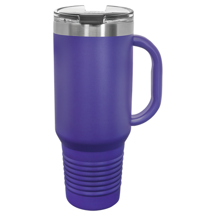 40oz Polar Camel travel mug in Purple with handle and sliding lid