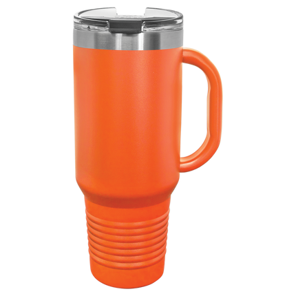 40oz Polar Camel travel mug in Orange with handle and sliding lid