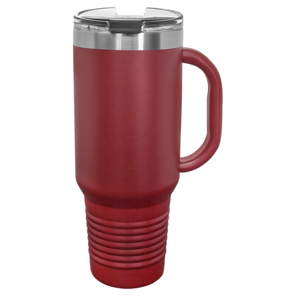 40oz Polar Camel travel mug in Maroon with handle and sliding lid