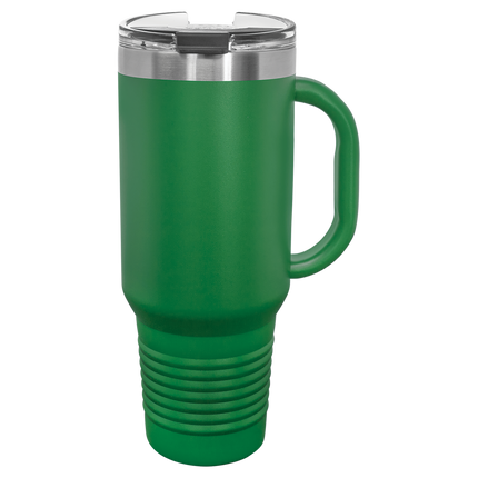 40oz Polar Camel travel mug in Green with handle and sliding lid
