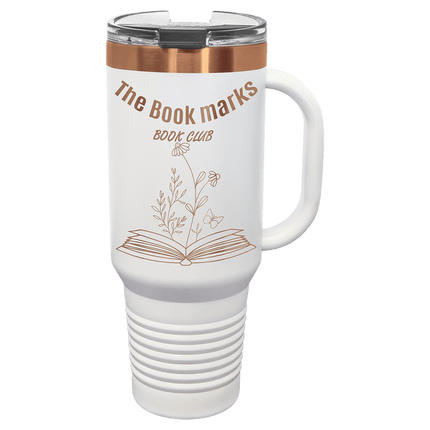 Polar Camel 40 oz. /Rose Gold Travel Mug with Handle & Straw