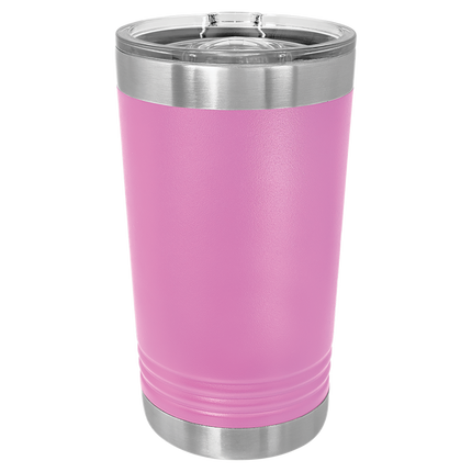 16oz Polar Camel pint tumbler in Light Purple with custom engraving