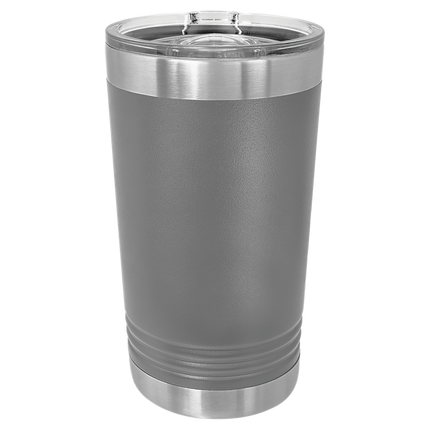 16oz Polar Camel pint tumbler in Grey with custom engraving