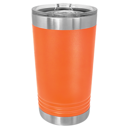 16oz Polar Camel pint tumbler in Orange with custom engraving