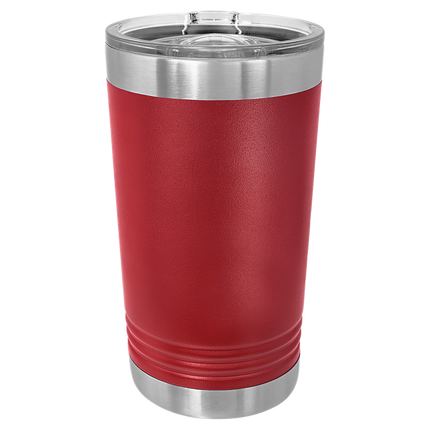 16oz Polar Camel pint tumbler in Maroon with custom engraving